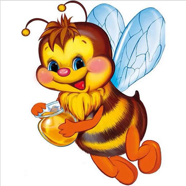 5D Diamond Embroidery Cartoon bees 5D DIY Diamond Painting Cross Stitch bees round Diamond Set Unfinished