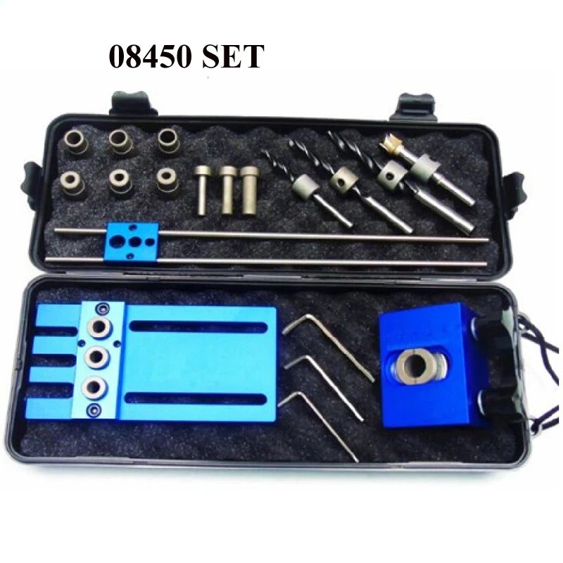 Drilling Guide Kit Woodworking Tool DIY Joinery High Precision Dowel Jigs Kit Drilling locator 08450