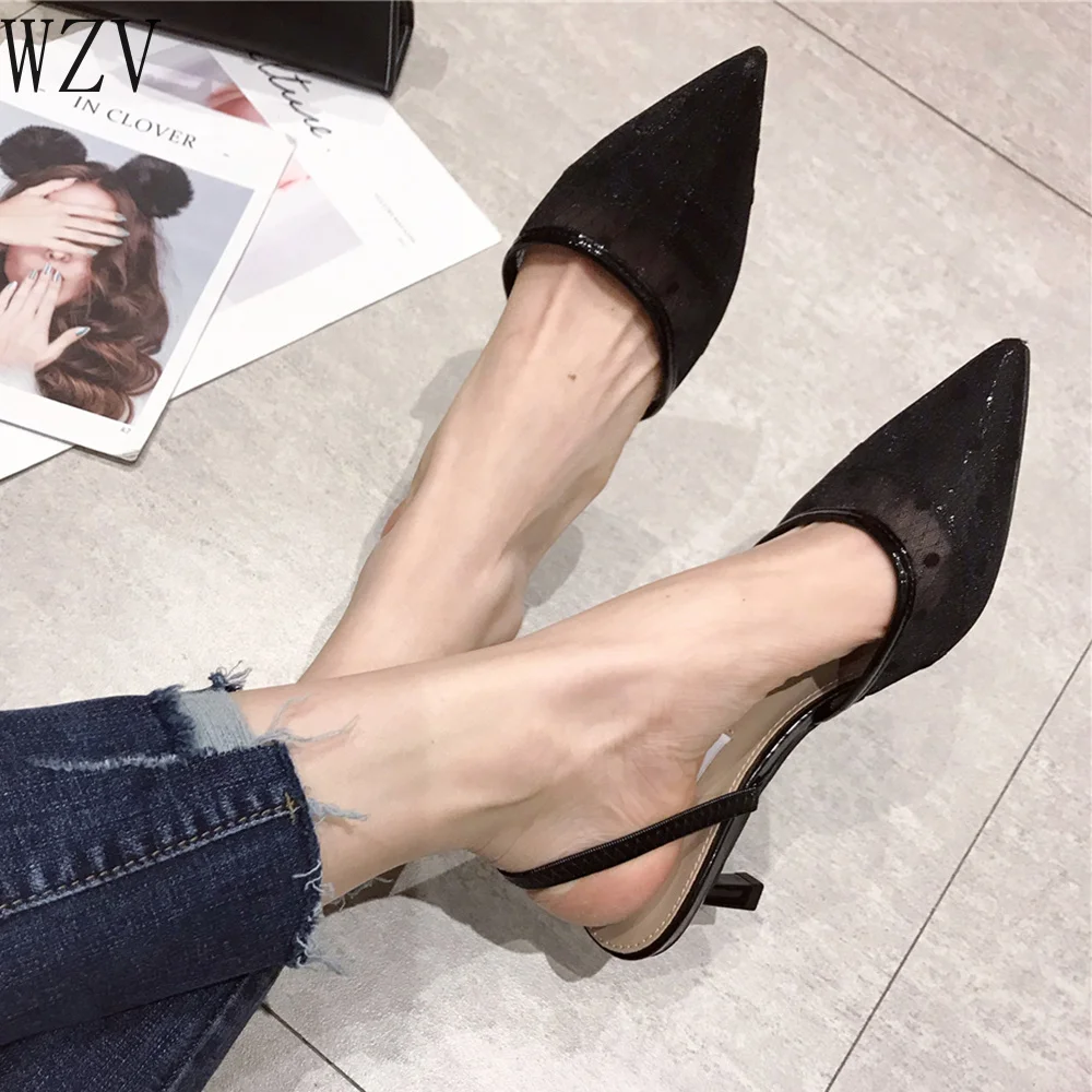 Элегантная обувь на шнуровке; женские туфли на шпильке с острым носком; женские босоножки; обувь на высоком каблуке без застежки; Sandalias De Mujer; E675