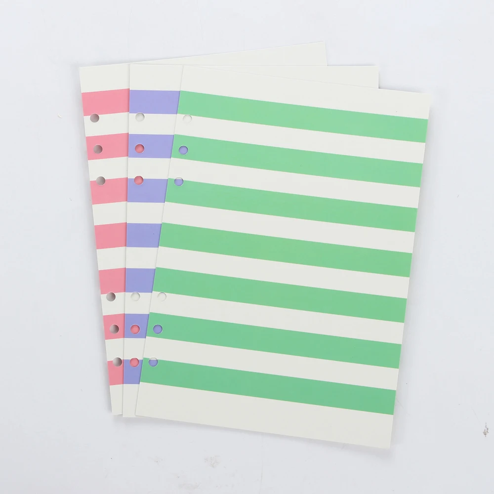 

New original colored line pattern dividers for spiral notebooks,cute geometry separator page/index paper for diary planner A5 A6