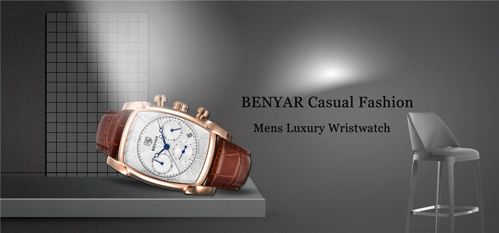 Топ люксовый бренд мужские s часы BENYAR кварцевые Бизнес наручные часы мужские модные спортивные водонепроницаемые хронограф Relogio Masculino