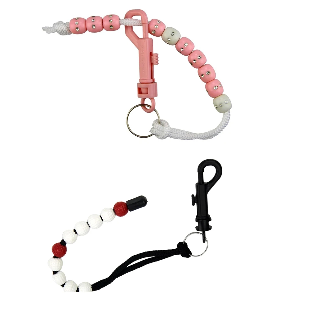 Plastic Golf Beads Stroke Shot Score Counter Keeper with Clip -Pink/White Golf Stroke Bead Score Counter