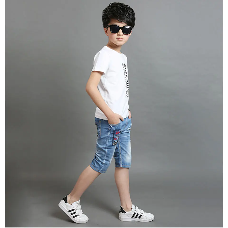 Летняя детская одежда шорты для мальчиков повседневные узкие джинсовые шорты высокого качества для маленьких мальчиков повседневные короткие штаны для мальчиков
