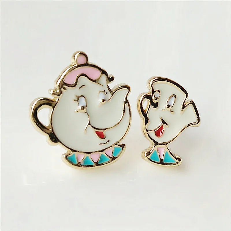 

IVYYE Beauty and Beast Mrs Pott Fashion Anime Cartoon Earring Cute Animal Stud Earrings Women Girls Kids Jewelry XMAS New Gift