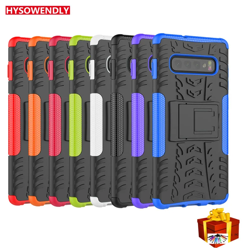 HYSOWENDLY Rugged Impact 2in 1 Hard PC + Soft TPU Cover For Samsung Galaxy S10 10 Plus Shockproof Case S10Plus |