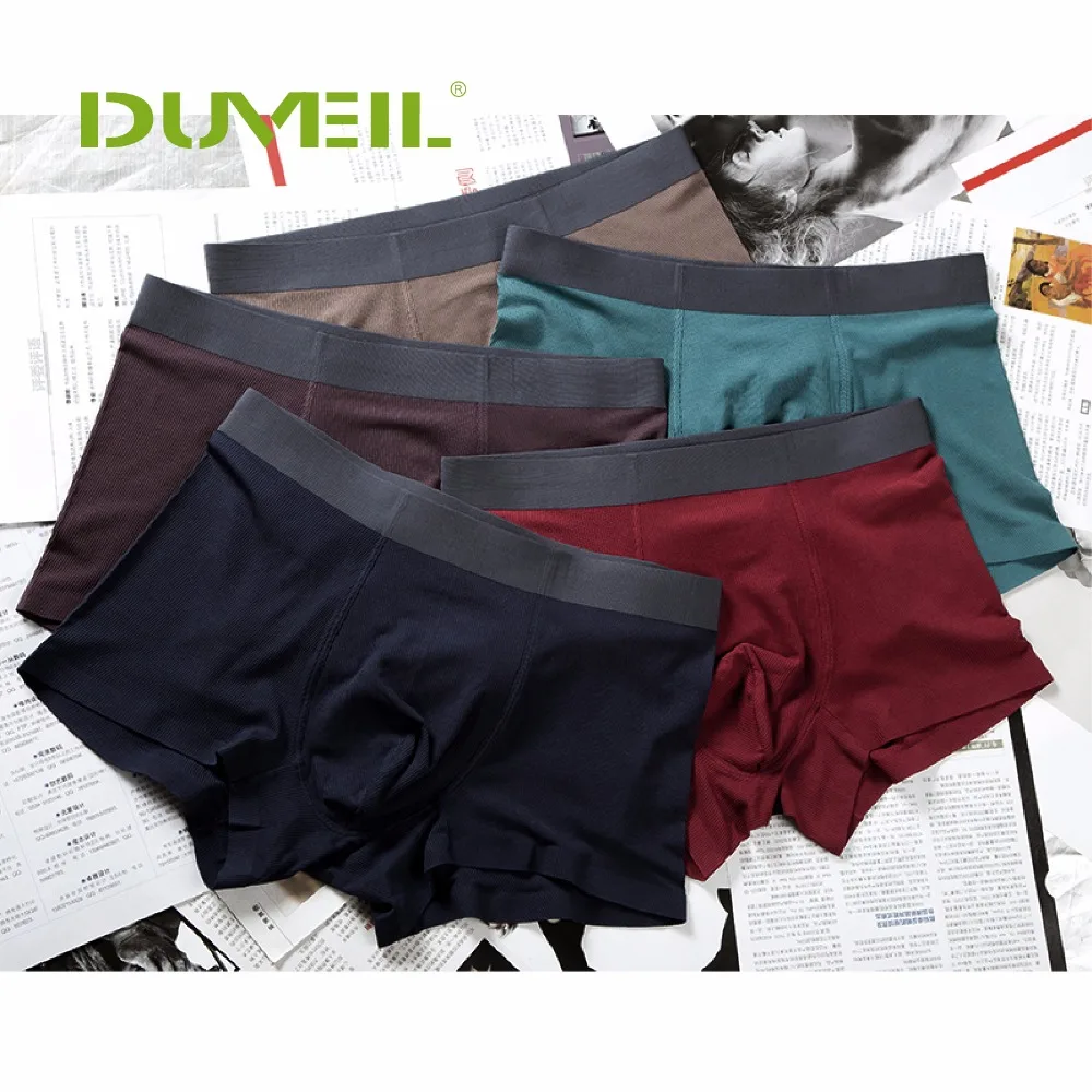 

3pieces/Lot Men Colored Modal Knitted Breathable Sports Underwear Flexible Four Corners Underpants 3D Convex Thickening Shorts