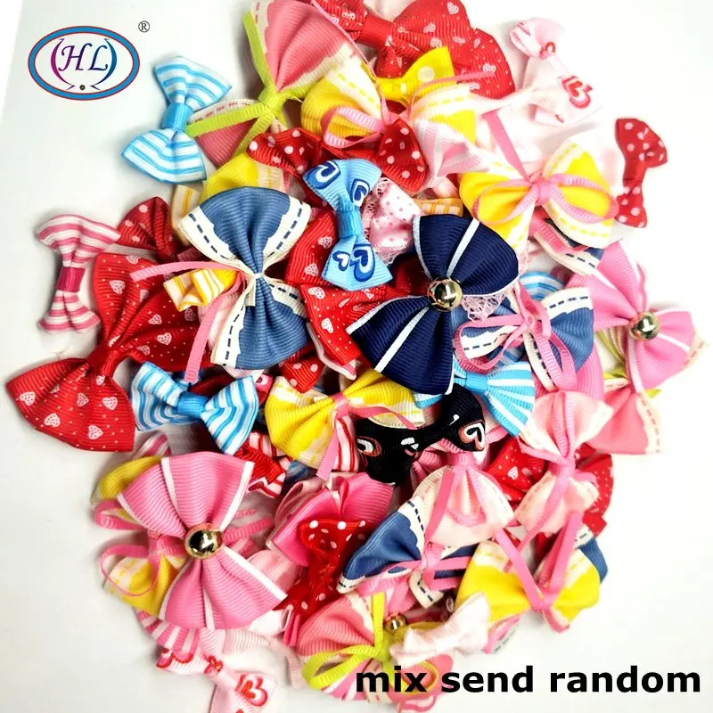 

HL 10PCS Mix Styles Lots Colors Ribbon Bows Handmade Flowers Garment Hair DIY Appliques Sewing Accessories TJ006