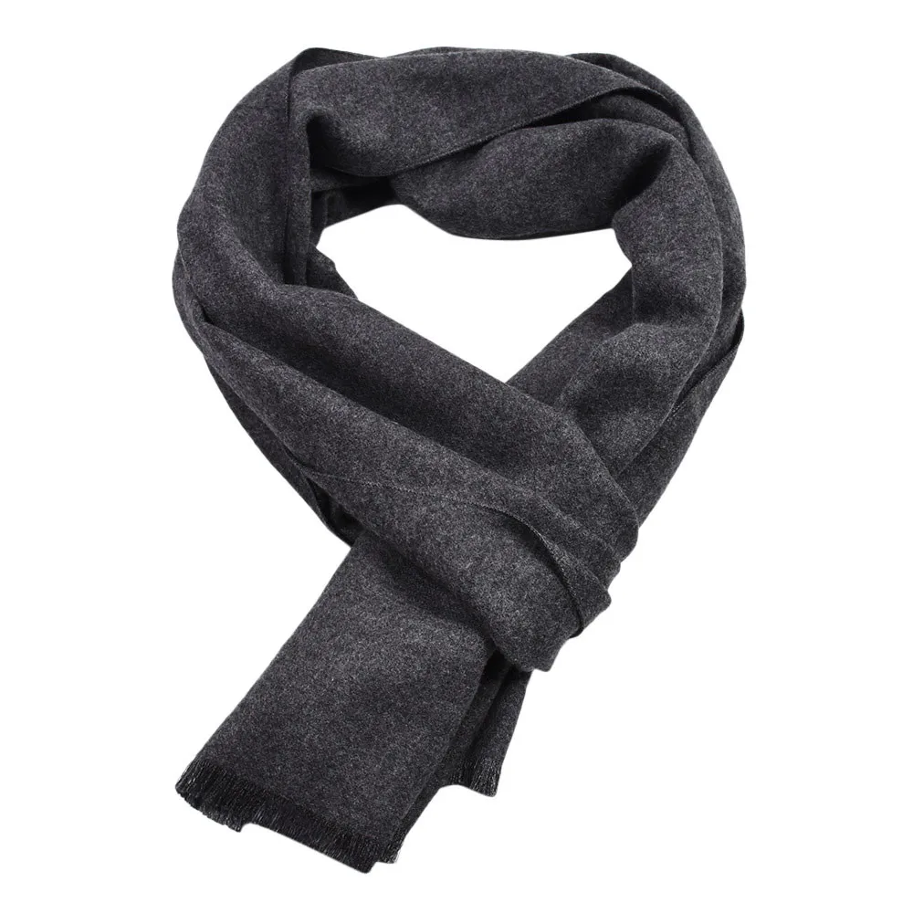 

KLV New Fashion Men's Scarf Winter Warm Solid Color Cashmere Casual Long Soft Neck Scarf Black,Gray,Red,Navy,Dark Grey z1009