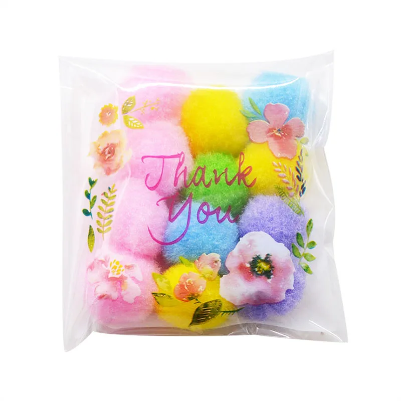 

50/100Pcs Plastic Bags Thank you Cookie&Candy Bag Self-Adhesive For Wedding Birthday Party Gift Bag Biscuit Baking Packaging Bag