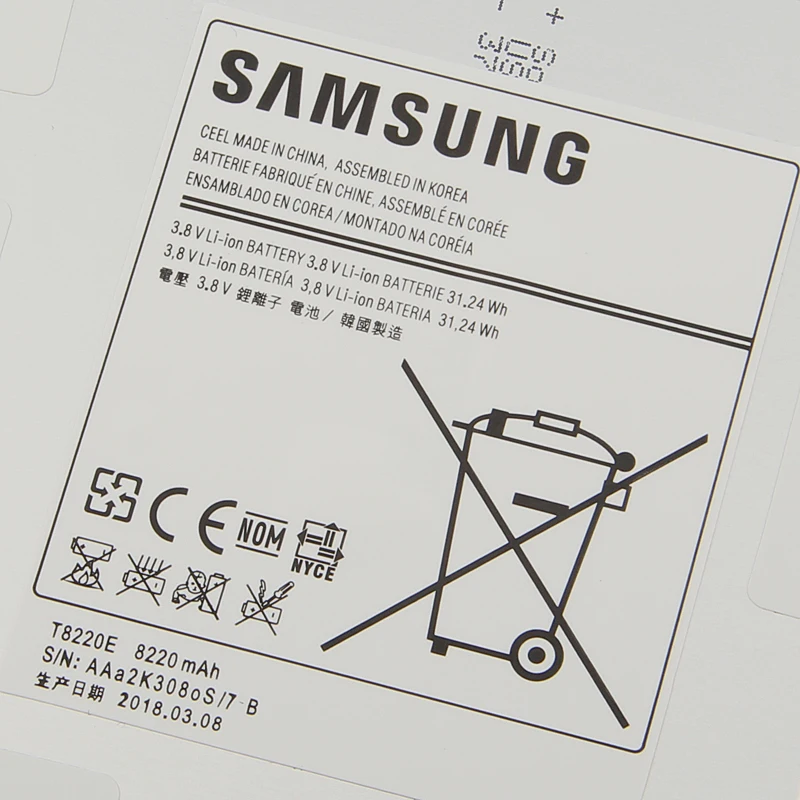 samsung T8220E Батарея для samsung GALAXY Note 10,1 вкладка Pro P600 P601 SM-P605K SM-T520 SM-T525 SM-P607 8220 мА-ч