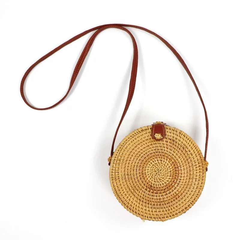 

Square Round Crossbody Straw Bag Handbag Women Summer Rattan Bag Handmade Woven Beach Circle Bohemia Handbag Women Shoulder Bag