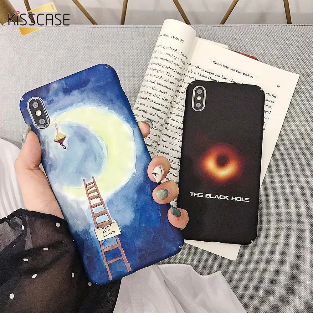 Чехол KISSCASE Moonlight с узором для iPhone 7 8 X XR XS Max 6 полностью Облегающий мягкий ночной