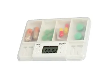 

ABS Food Plastic Intelligent Pill Storage Box Case Portable Travel Pillbox with Timer Alarm Reminder and 1 Inch LCD Screen