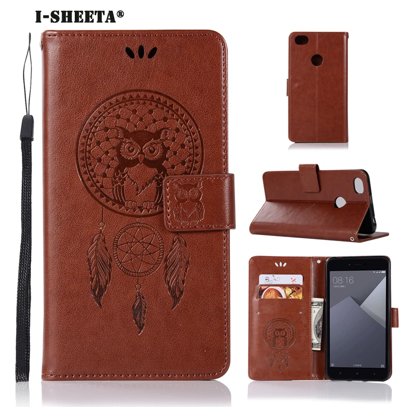 

360 Magnetic Full Protection For Xiaomi Redmi Note 5A Prime 4A 4X Case Flip Cover PU Leather Wallet Stand Pattern Owl + Lanyard