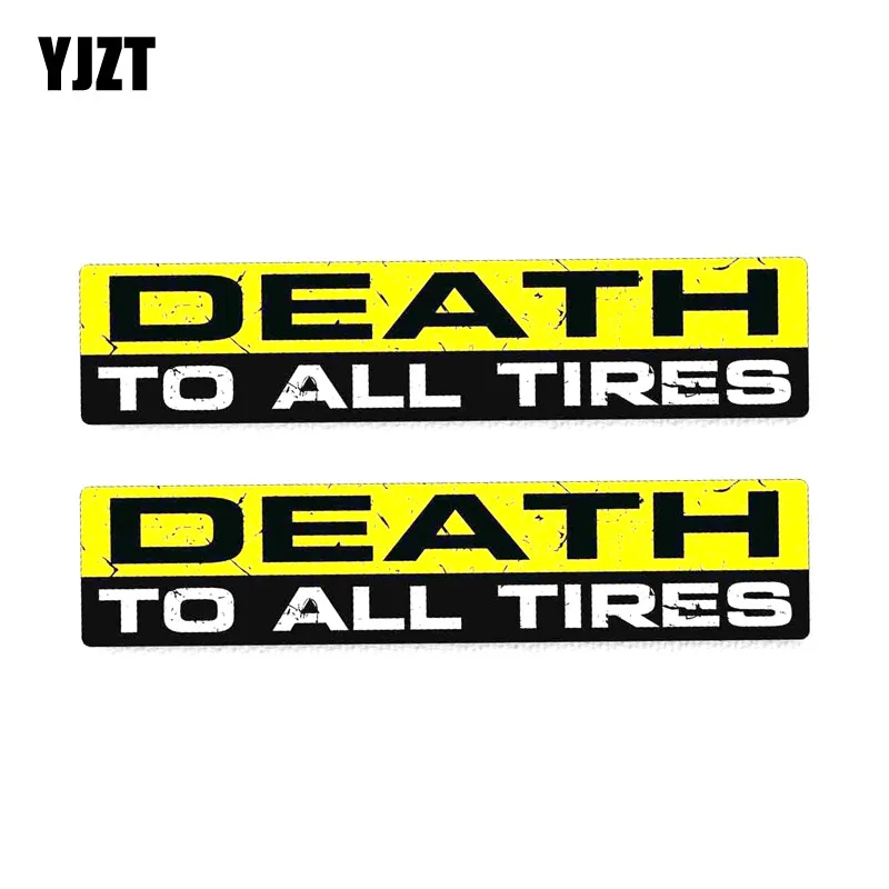 YJZT 2x15 см * 3 предупреПредупреждение ющая наклейка на все шины DEATH TO ALL
