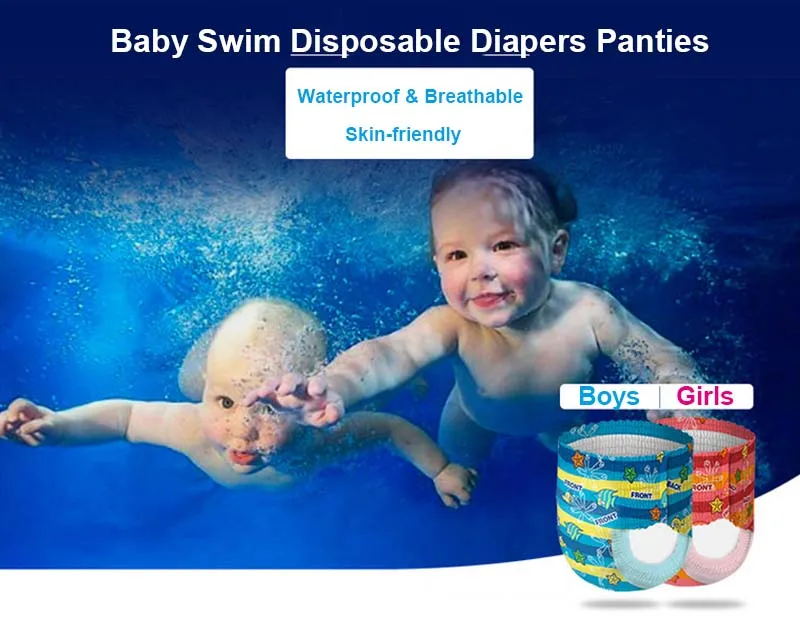 Baby Swim Disposable Diapers Panties Adjustable Waterproof Cloth Swimming Pant Boys Girls Leakproof Nappies Pool Trunks
