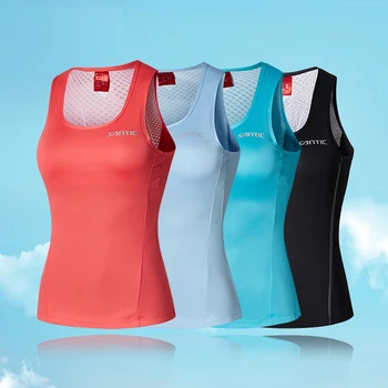 

Santic Women Cycling Sleeveless SANTIC N-FEEL High Tech Fabric Reflective Cycling Cool Tops Running Riding Vest WL7C02123