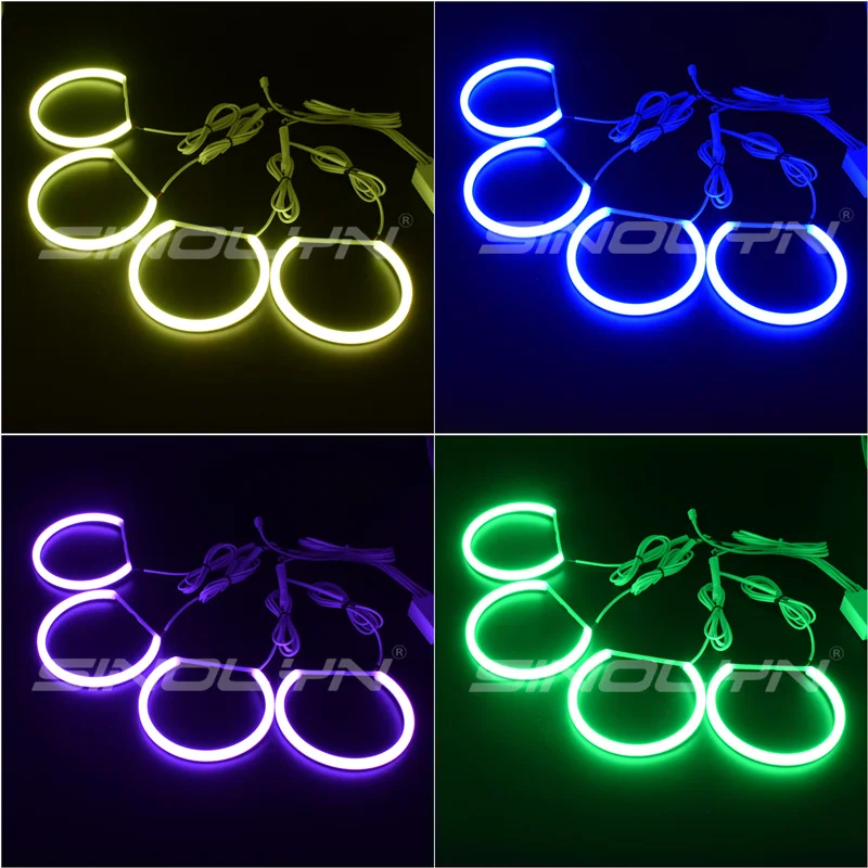  RGB LED Light Angel Eyes DRL Halos Multi-Color For BMW 3 Series E46 Sedan/Wagon/Coupe Halogen Xenon - 33011956618
