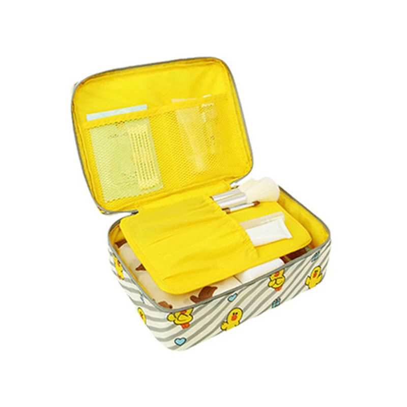 Высококачественная нейлоновая Водонепроницаемая женская косметичка для макияжа, косметичка, наборы, сумка для хранения, для путешествий, моющаяся сумка - Цвет: M yellow