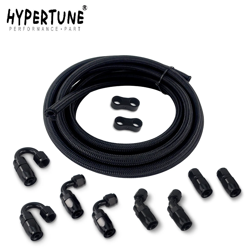 

AN6 Nylon Stainless Steel Oil Fuel Braided Hose 5Meter 0+45+90+180 Degree Swivel Fitting Oil Hose End Adaptor Line Separator Kit