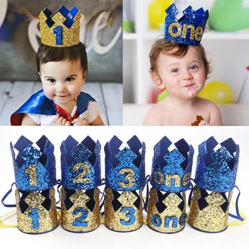 

1PC Boy Head Accessories Hairband Baby Elastic Brithday Number Crown Headwear opaska dla dziewczynki infant headbands
