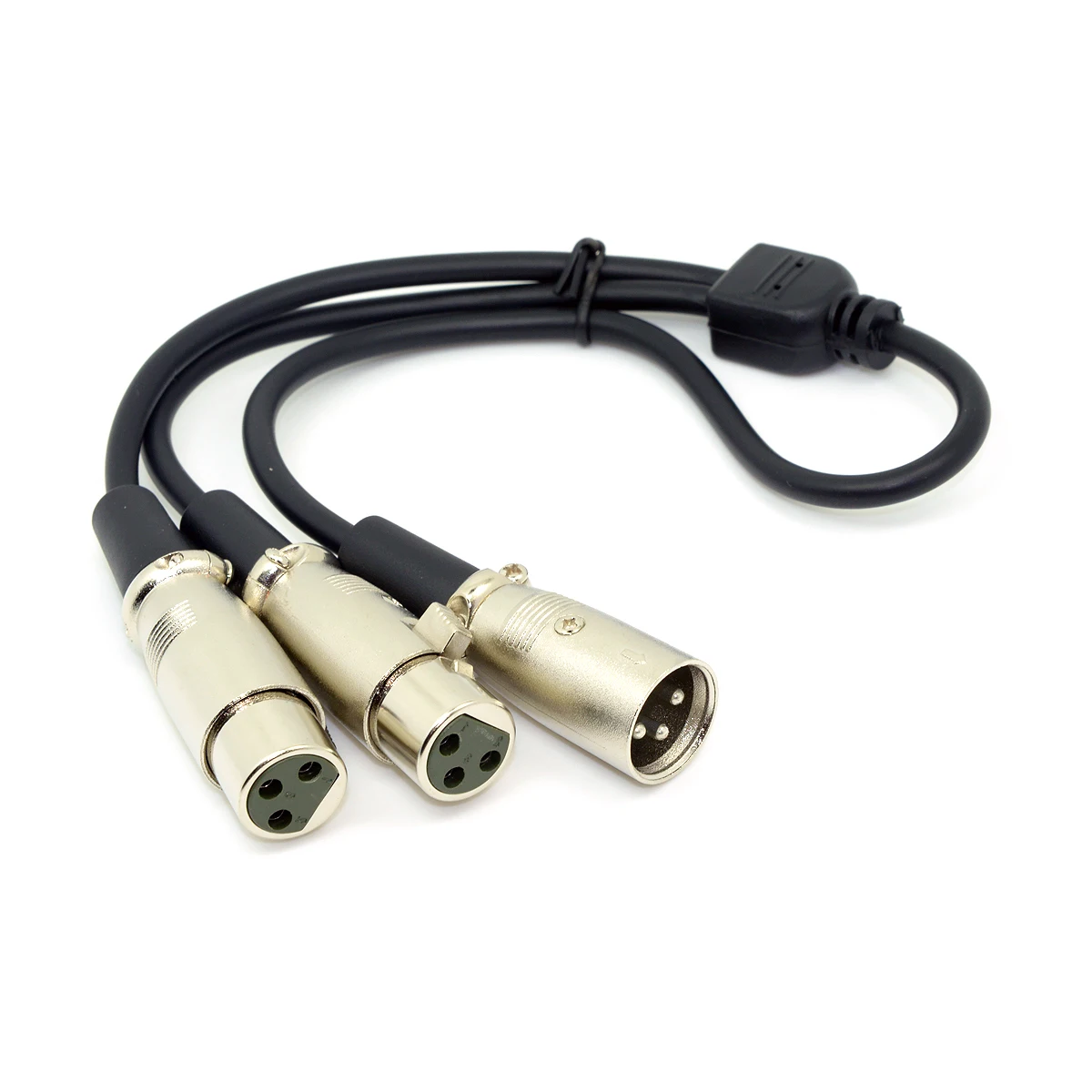 CY 50cm 3pin XLR Male To Dual XLR Female Audio Splitter Cable for