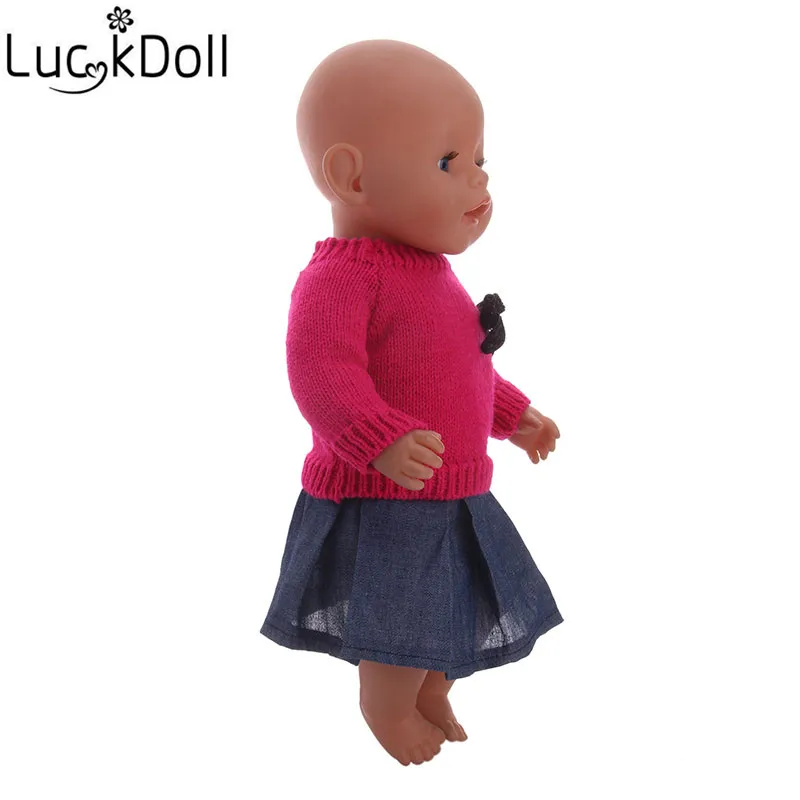 Luckdoll одежда вязаная рубашка 7 шт./стиль подходит для 43 см кукла аксессуары Детский Рождественский подарок для selec n966-n1486