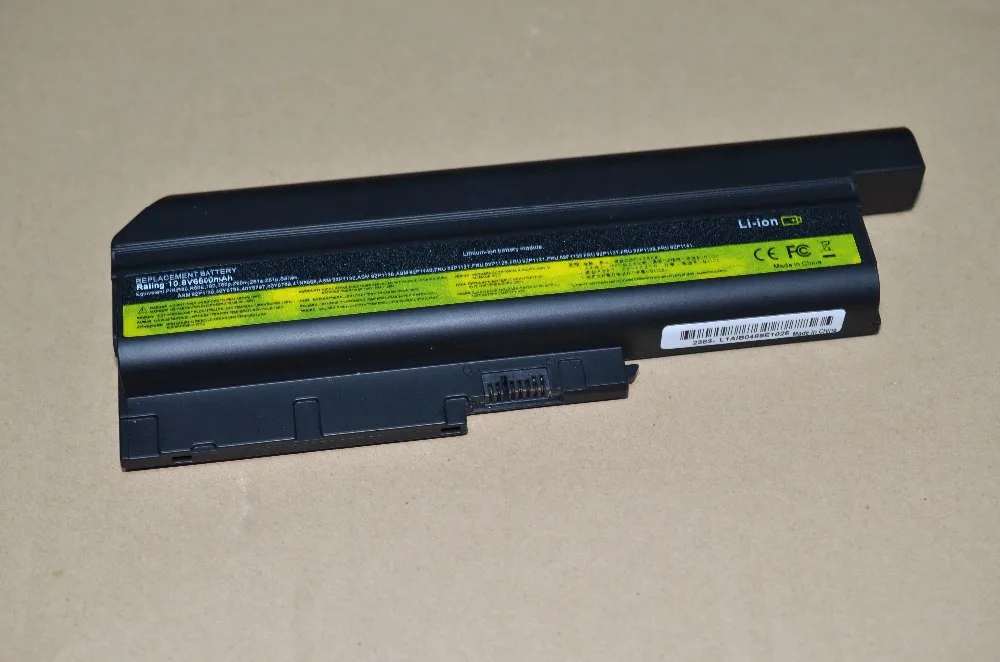  6600mAh 11.1v T61 Laptop battery for Lenovo IBM ThinkPad R60 R500 T60 R61 T61 Z60 W500 92P1133 42T4