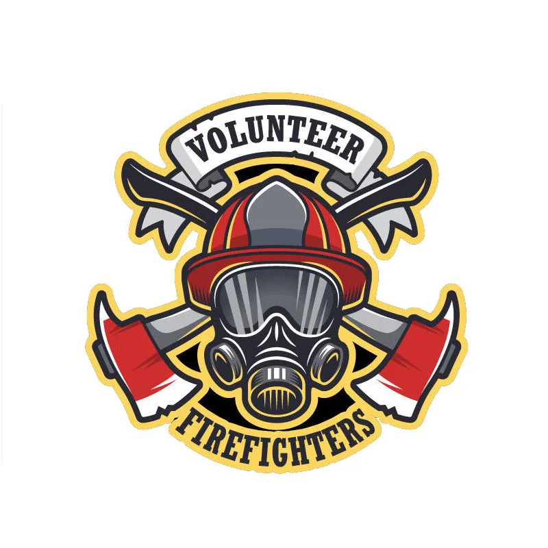 YJZT 13,9 см* 13,9 см забавная Волонтер Пожарный Светоотражающая Автомобильная наклейка из ПВХ наклейка 12-0659