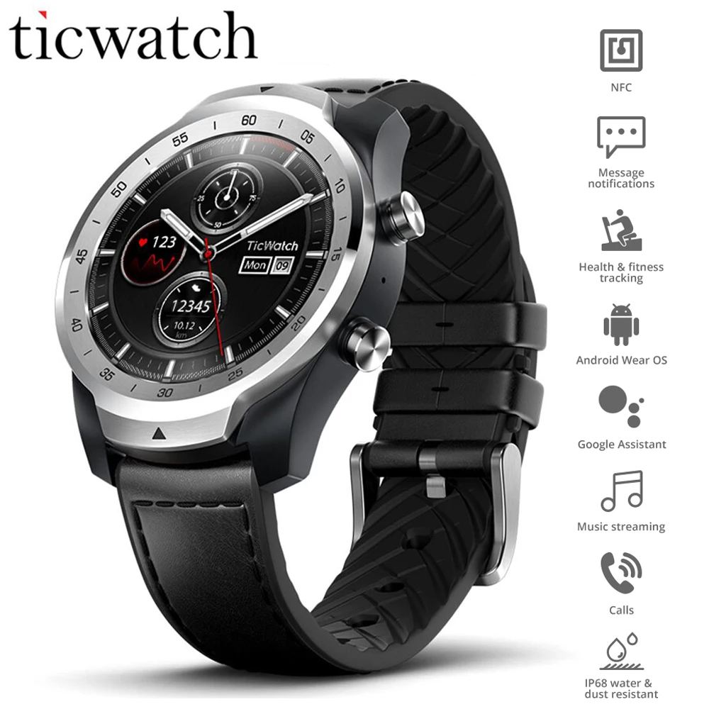Original Global Ticwatch Pro Wear OS Smart Watch NFC Google...