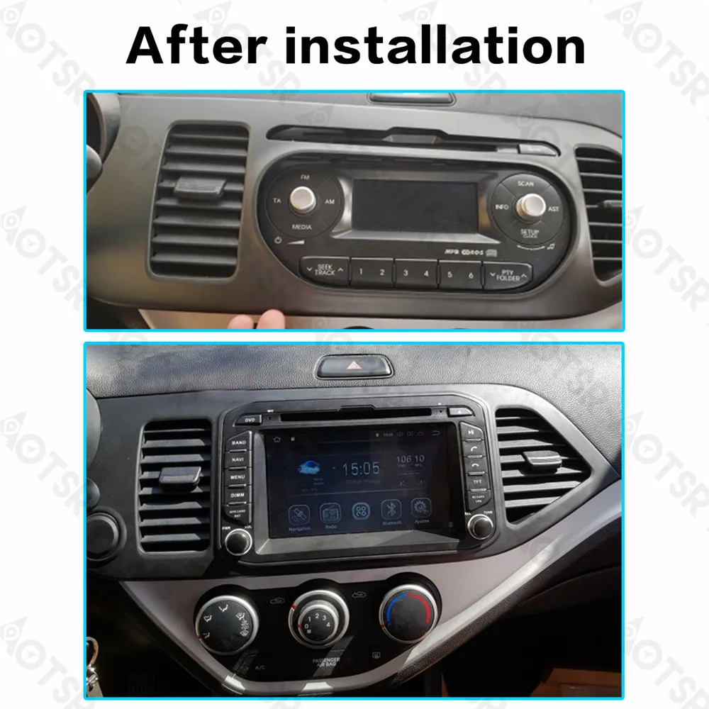 Excellent Aotsr Android 8.0 Car GPS Navigation Car Radio DVD Player for KIA Picanto Morning 2011-2016 Multimedia Radio Tape Recorder 1