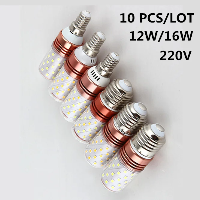 Светодиодная лампа-Кукуруза E27 E14 SMD2835 220 В переменного тока 12 Вт 16 10 шт. | Лампы и