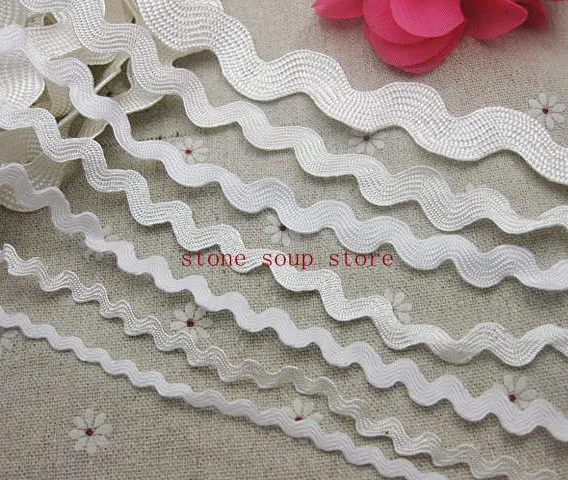 

6-29M White Wave Edge Lace Trim Handmade DIY S-type Lace Ribbon Scrapbooking Clothing Sewing bedclothes accessories 3-12mm