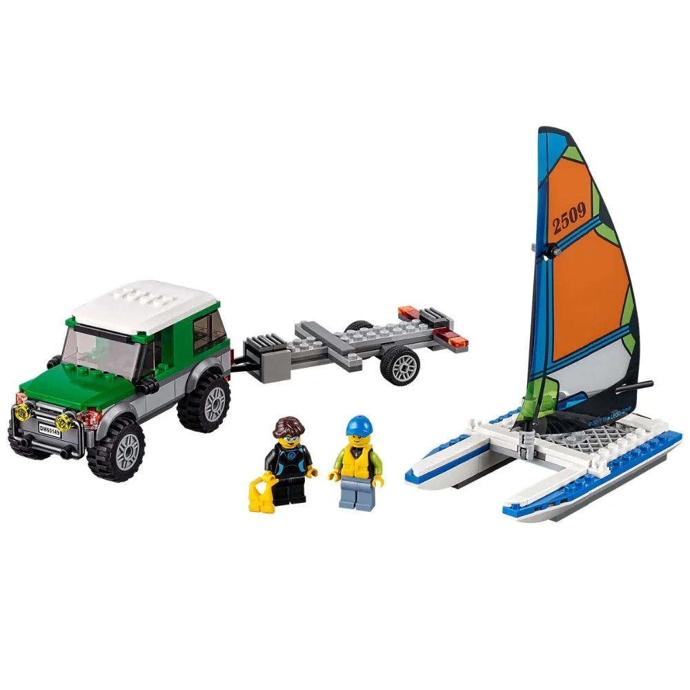 4x4 with Catamaran Compatible Legoe City Great Vehicles 60149 Building Blocks toys for Childrens Bricks Model 210Pcs Kid Gift 