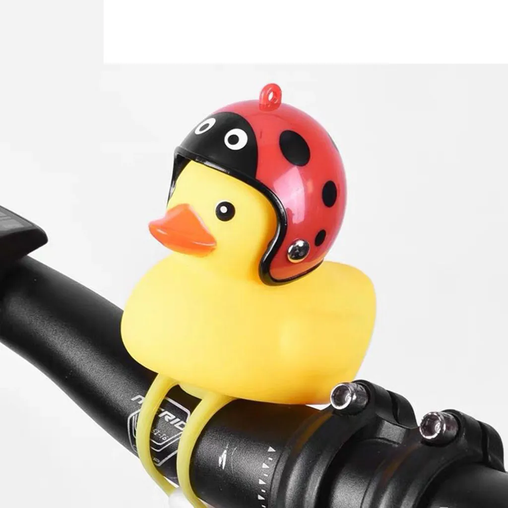 Discount 1pcs Cartoon Yellow Silica Gel Little Duck Shape Bicycle Bells Shining Mountain Bike Handlebar Duck Head Light New #0621 5