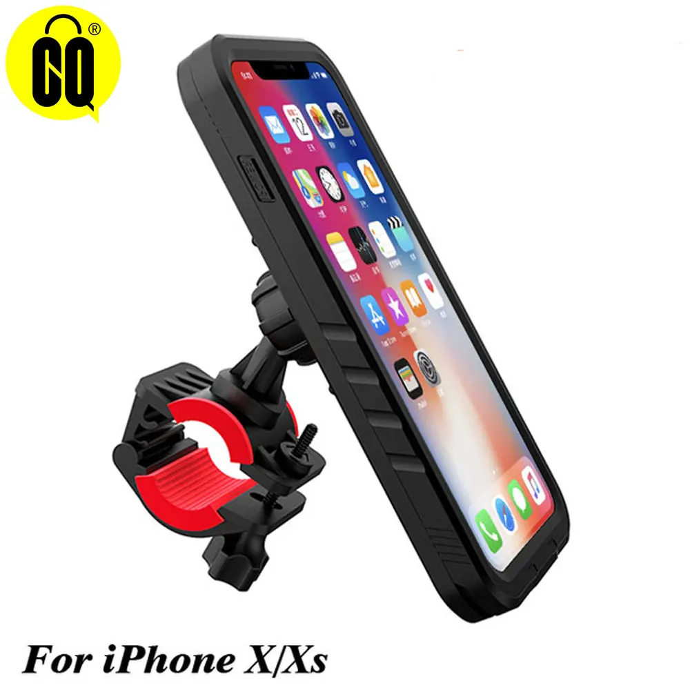 Для iPhone X XS противоударный чехол сумка 360 RotateBike держатель для телефона мотоцикл, руль с держателем для GPS колыбели велосипедный телефон подставка крепление - Цвет: For-iphone-X-XS