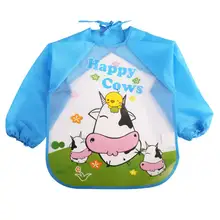 Детские Водонепроницаемые перчатки с длинными рукавами; одежда для еды; нагрудники с карманами; детская отрыжка; одежда с рисунком животных