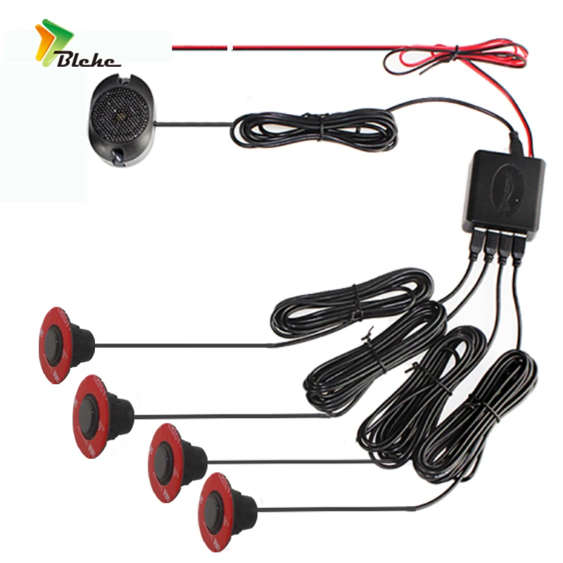 Car Parking Sensor Kit 4 Adjustable 16mm Flat Sensors For All Cars