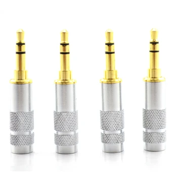 

4pcs Gold plated Stereo 3.5mm 3 Pole Repair Headphone Jack Plug Cable Audio