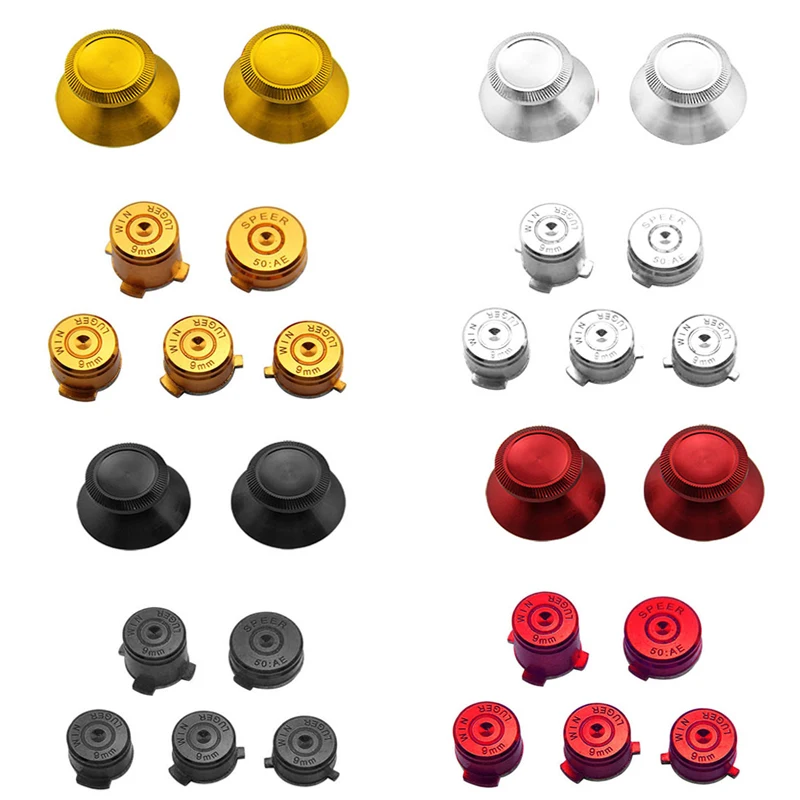 

Aluminium Metal Mod Kit Thumbstick Joystick Analog Cap Bullet ABXY Guide Button for Xbox 360 Controller Gamepad Replacement