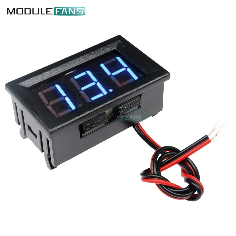

0.56'' LED Digital Voltmeter Mini Voltage Meter Detector Volt Gauge Tester DC 12V 24V Blue Display 2 Lead Wire High Precition