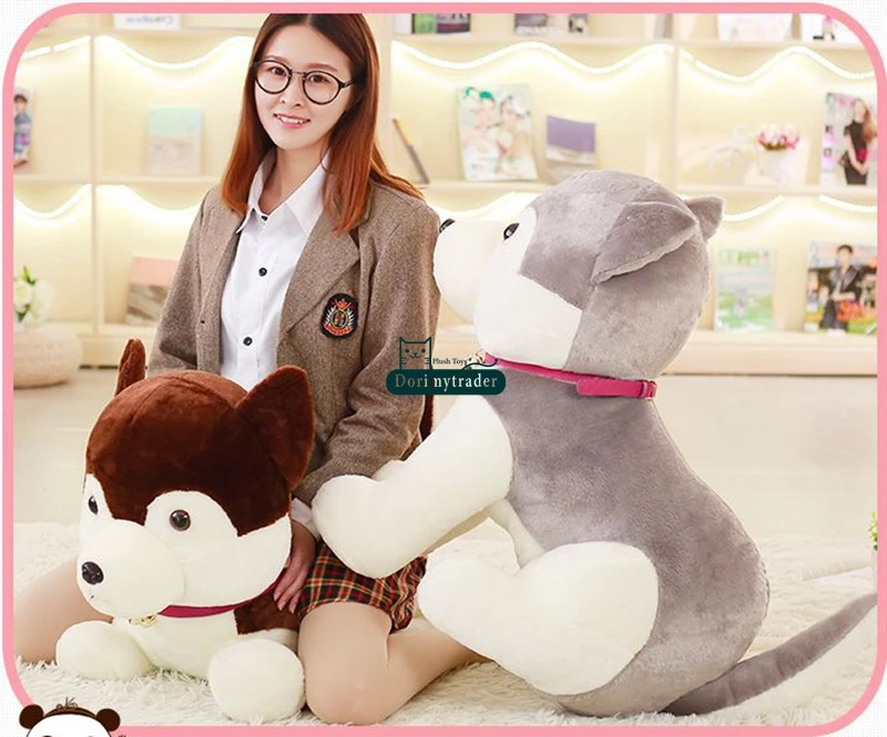 Dorimytrader Relistic Animal  Tinkle Bell DogPlush Toy Cute Stuffed Soft Cartoon Husky Dog Doll Kids Play Dolls Children Gift 31inches 80cm DY61752 (14)