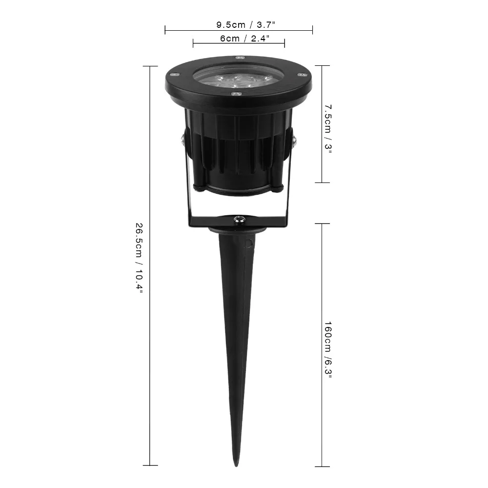 Светодиодный светильник лужайки 7 W прожектор лампа с Спайк Водонепроницаемый IP65 для пейзаж для освещения сада на открытом воздухе AC85-265V