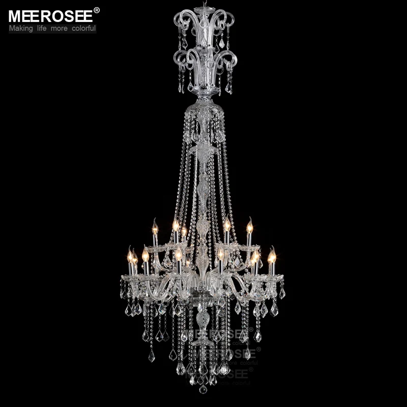 

Luxury Crystal Chandelier Light Fixture Clear Large Hotel Crystal Light Lustres Hanging Lamp Fast Shipping MD2456B
