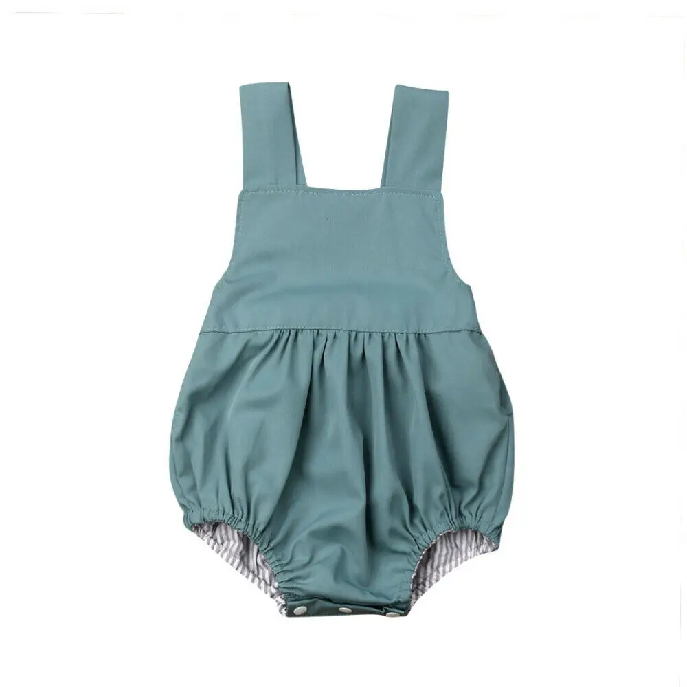 

2019 Newest Style Newborn Baby Girl Princess Spring Summer Bodysuit Sling Jumpsuit Adorable Sunsuit Outfits 6-24Months
