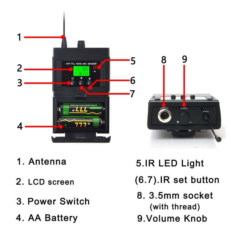 Freeboss 4 Way 4*100 каналов PLL ИК частота UHF беспроводной микрофон с 2 металлическими ручками 2 тела пакет передатчик KTV Mic