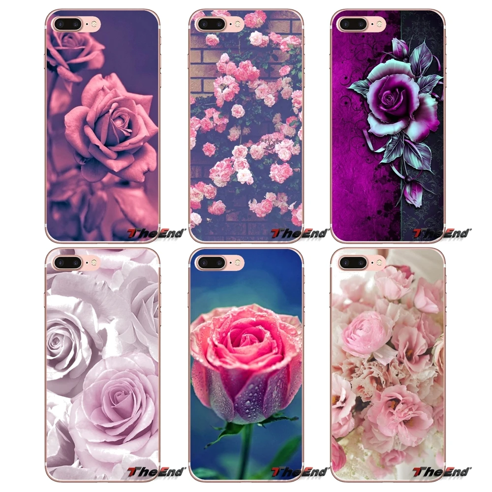 

Pink Glitter Roses Print TPU Silicone Case For Huawei G7 G8 P7 P8 P9 Lite Honor 4C 5X 5C 6X Mate 7 8 9 Y3 Y5 Y6 II 2 Pro 2017