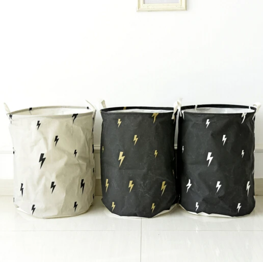 Baratos Zakka Lino Cestas de almacenamiento impermeable plegable cestas de lavandería Telas cubo para la ropa orgánica Juguetes sundries0700