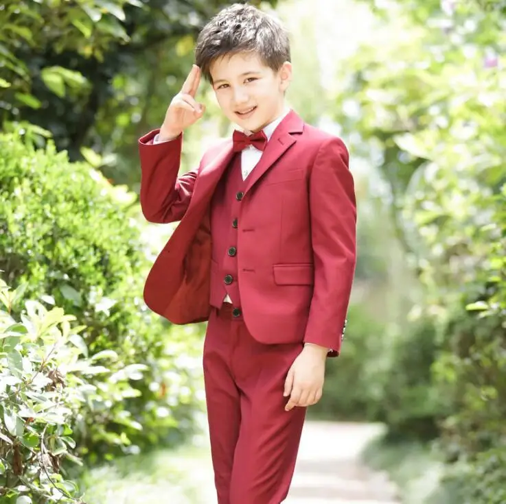 Boys Weddings  Suits Clothing Sets (Jacket+ Pant +Tie) Kids Prom Party Wear Clothes For Children  Boy Formal Classic Costume (4)