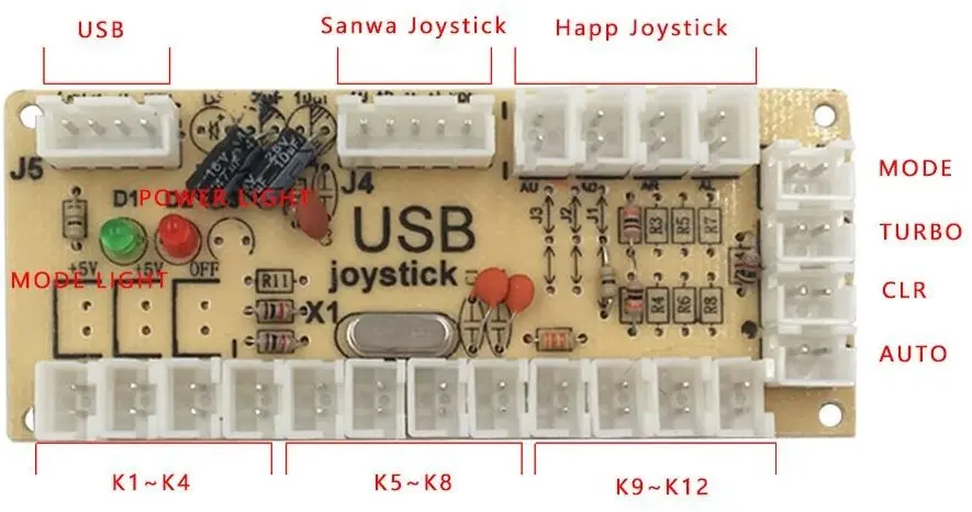 Классический Аркада Комплектующие для самостоятельной сборки для Mame USB кабинет нулевой задержкой USB энкодера + 8 Путь HAPP Стиль аркада